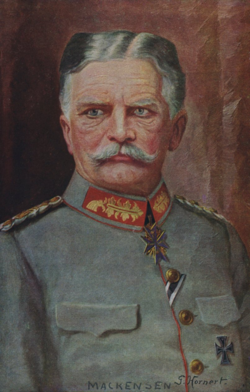 Feltmarskal August von Mackensen, tysk militærchef under Første Verdenskrig (farvelitografi) af German School