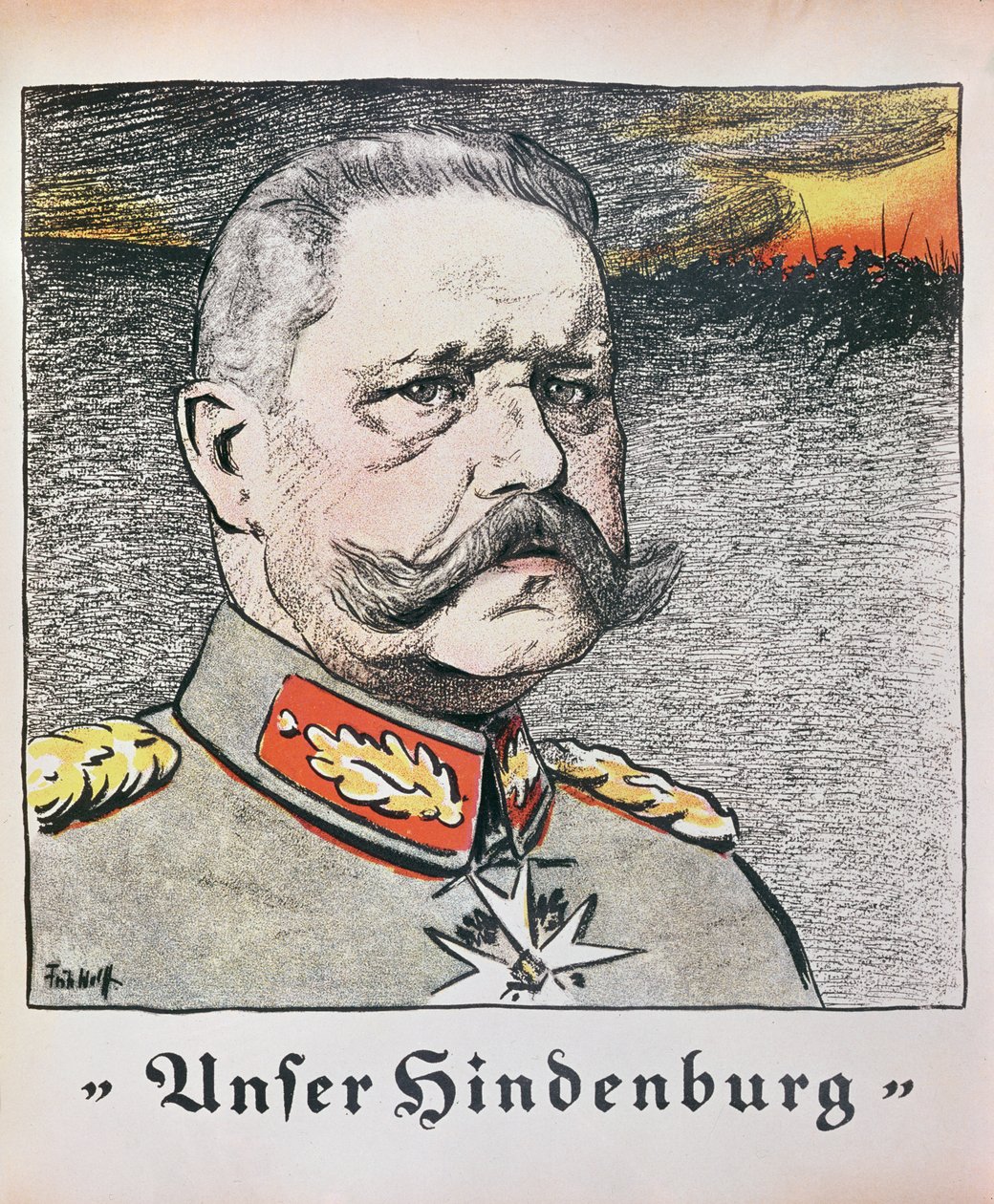 Feltmarskal Paul Von Hindenburg (1857-1934) 1914 af German School