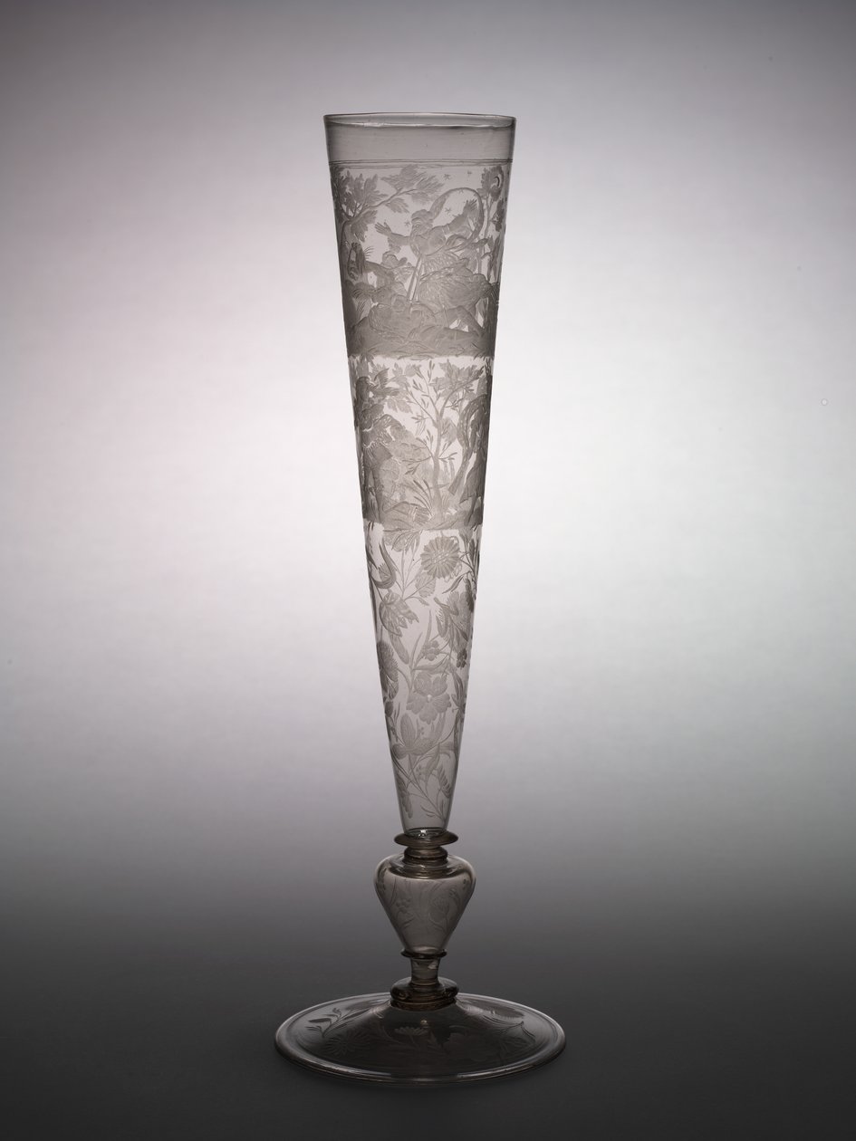 Flute Glass, begyndelsen af 1600-tallet (glas) af German School