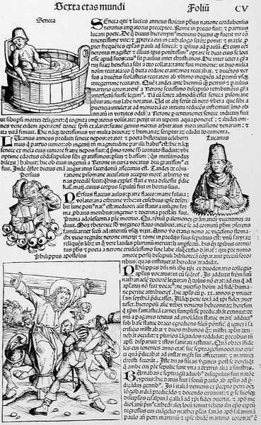 Folio CV, fra Liber Chronicarum af Hartmann Schedel (1440-1514) 1493 af German School