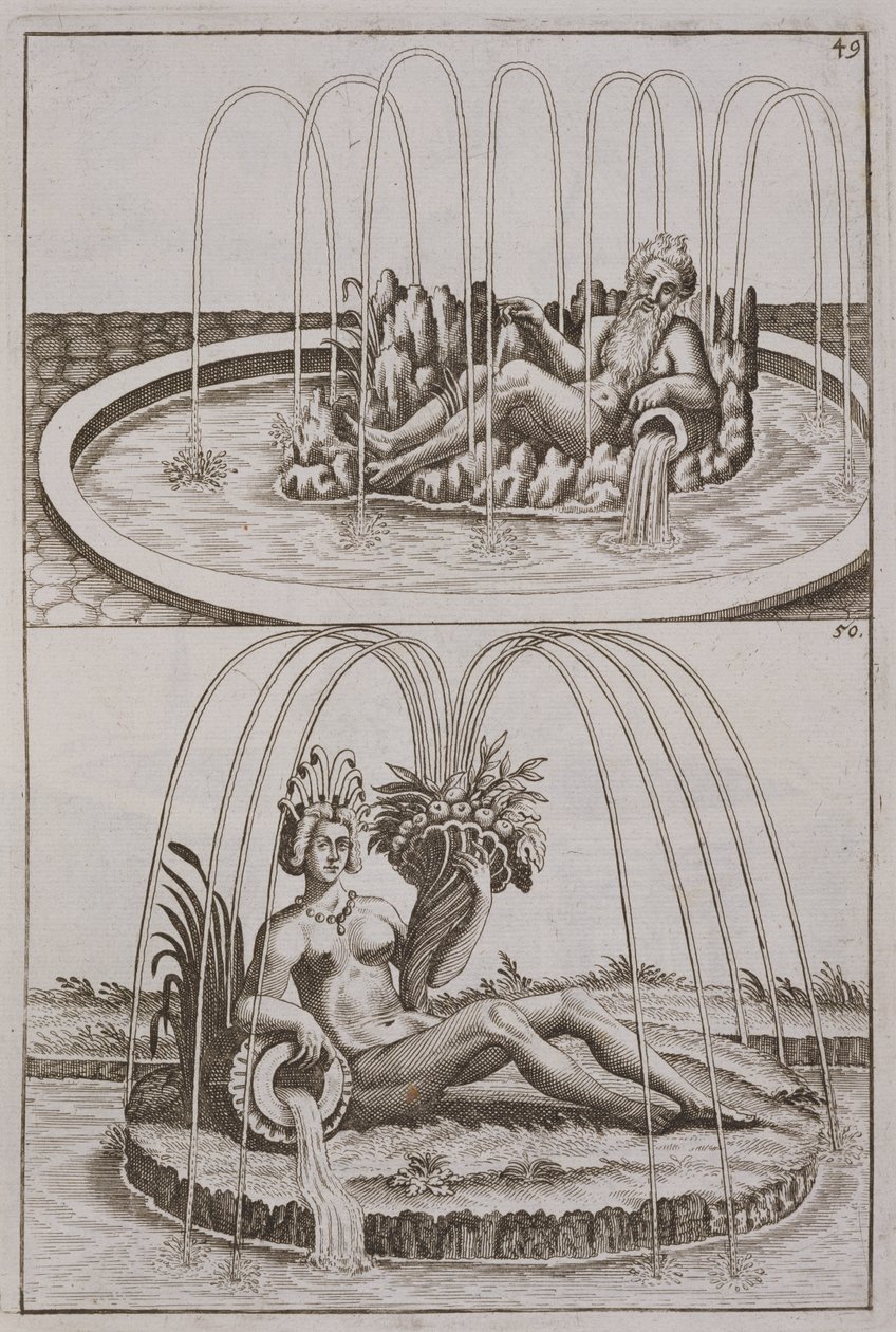 Springvand, fra Architectura Curiosa Nova af Georg Andreas Bockler (1617-85), udgivet 1704 af German School