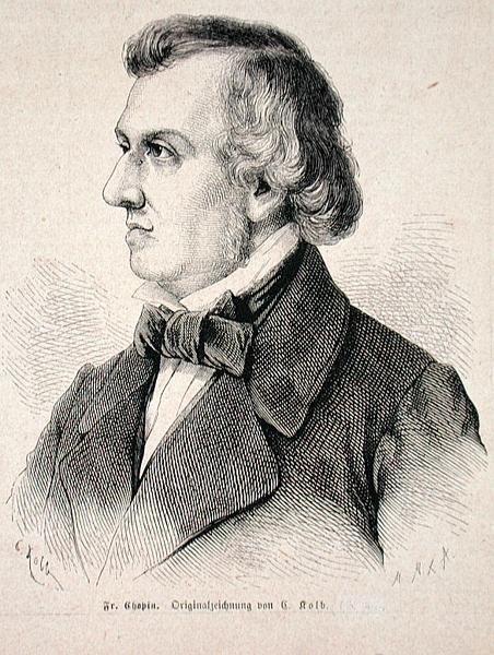 Frederic Chopin (1810-49) 1870 (gravering) af German School
