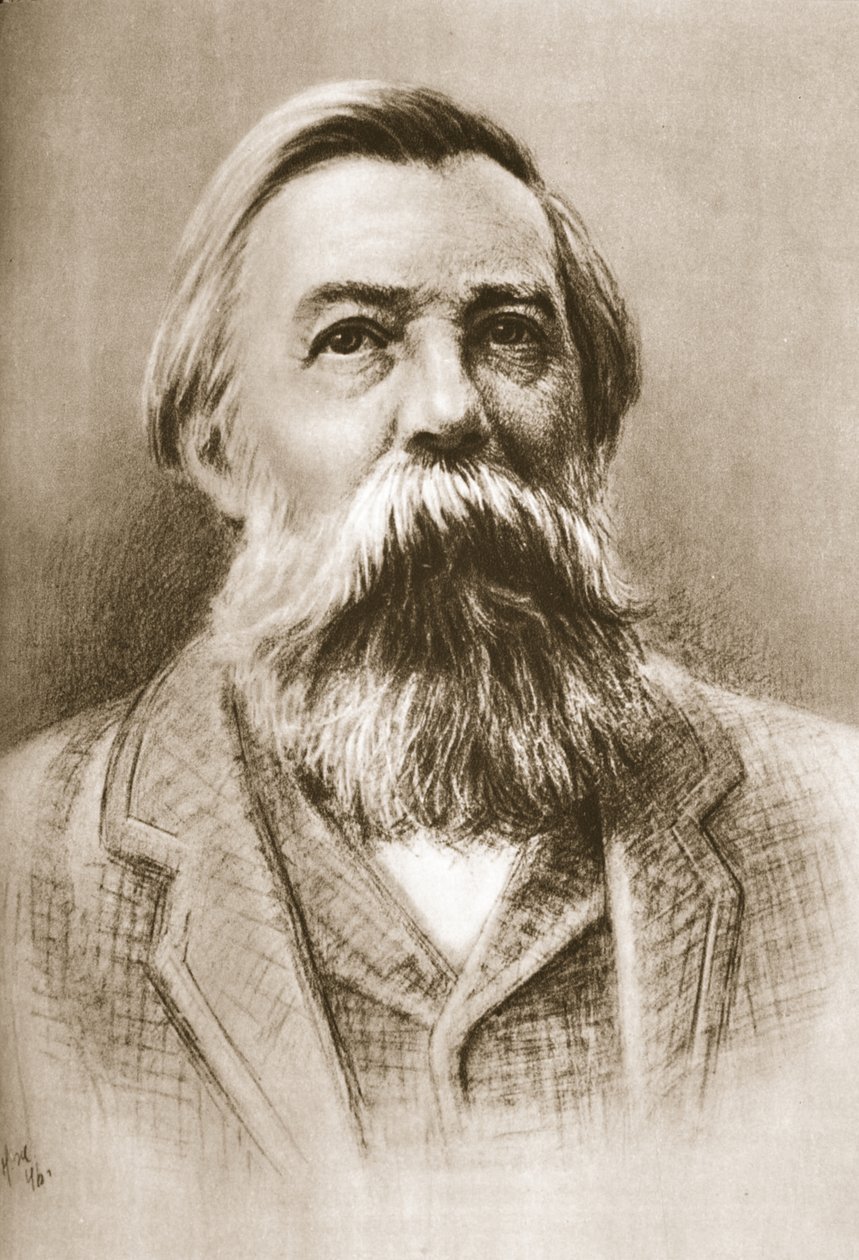 Frederick Engels (sepiafoto) af German School