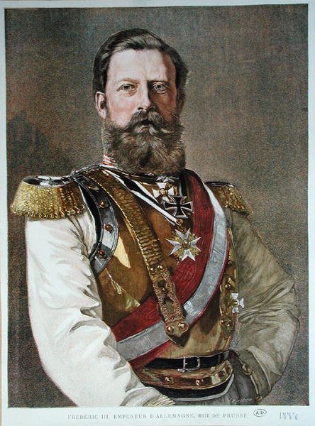 Frederik III (1831-88) 1888 (farve litho) af German School