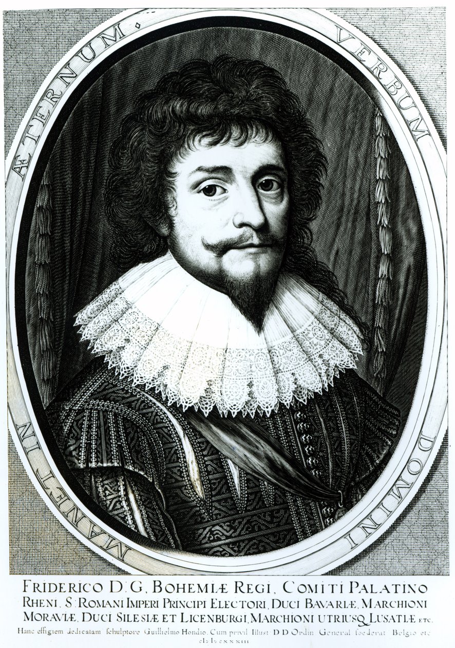 Frederik V (1596-1632), konge af Bøhmen, kurfyrste Palatiner af Rhinen, indgraveret af Willem Hondius (ca. 1597-c. 1660), 1633 af German School