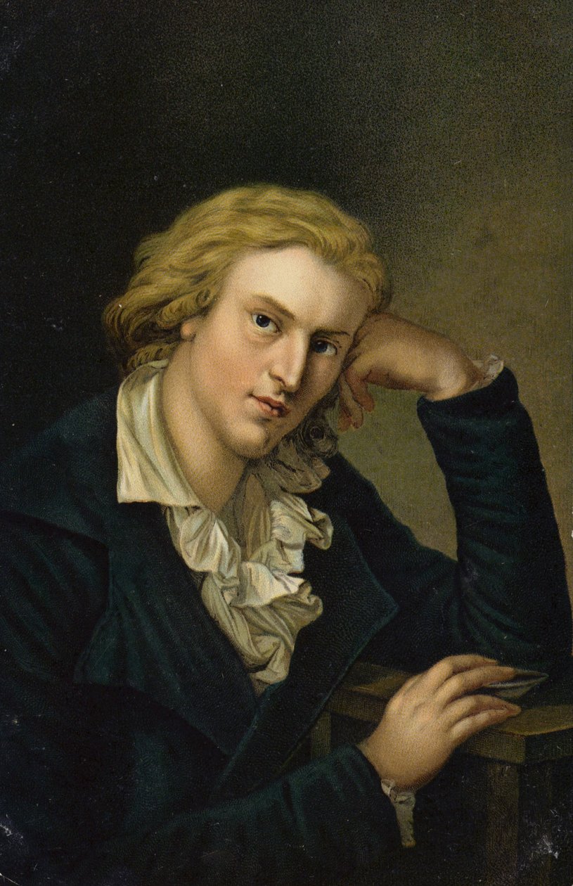 Friedrich von Schiller (1759-1805), tysk digter, filosof, historiker og dramatiker (chromolitho) af German School