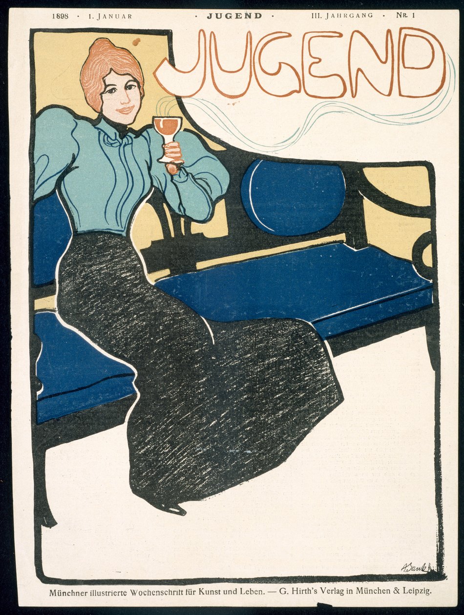 Forsiden af Jugend Magazine, januar 1898 af German School
