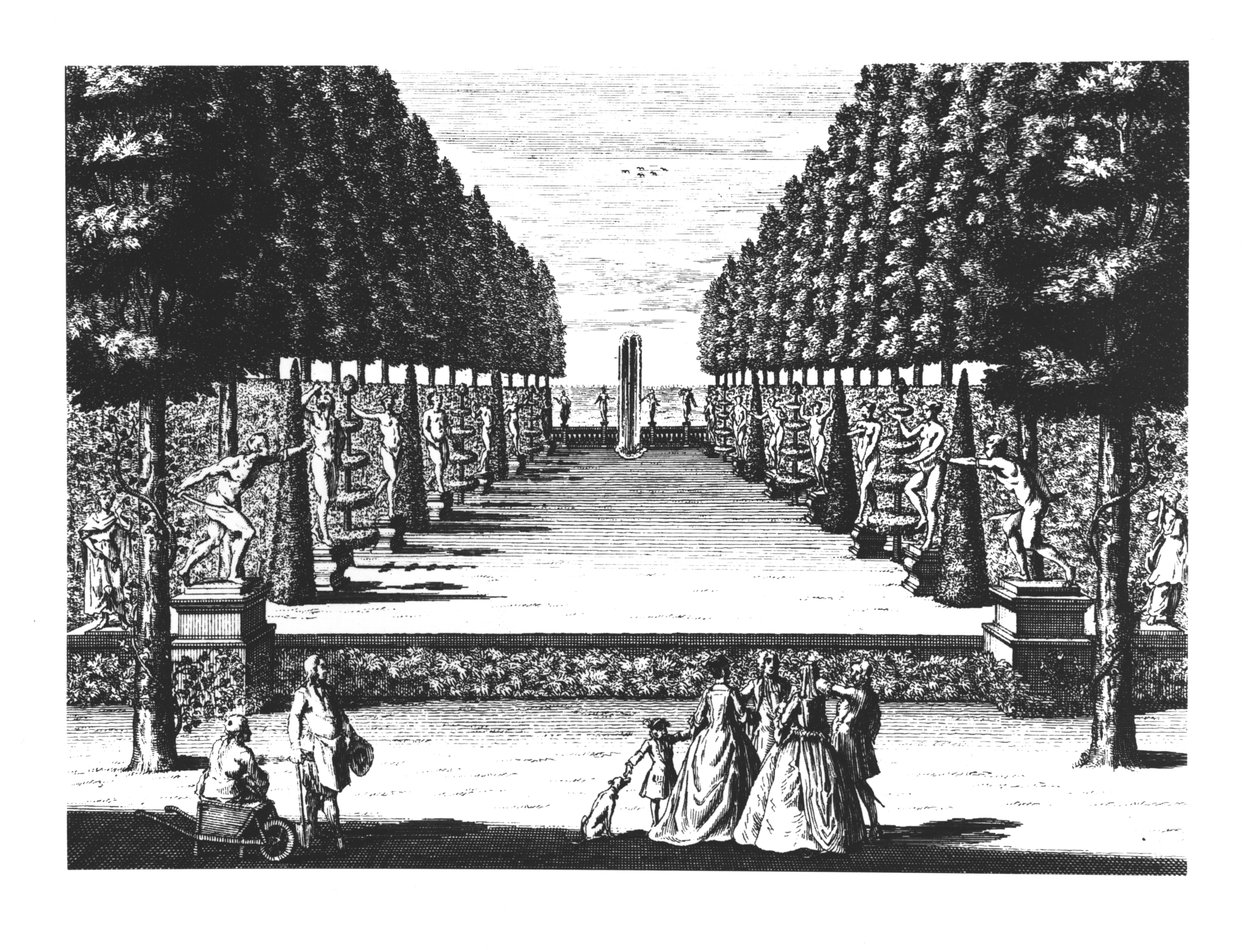Haveteater i Herrenhausen, graveret af Joost Van Sasse (1716-36) af German School