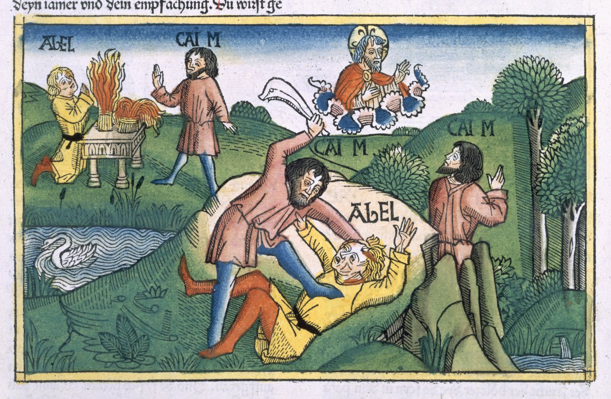 Første Mosebog 4:8 Kain myrder Abel, fra 
