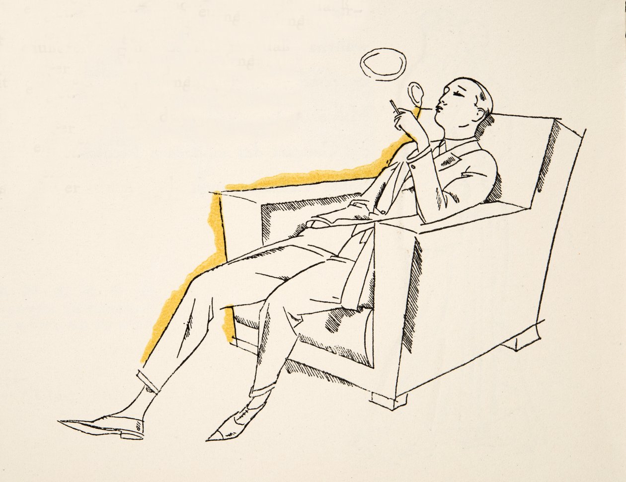 Gentleman, der blæser røgsignaler, fra Styl, pub.1922 (pochoir print) af German School