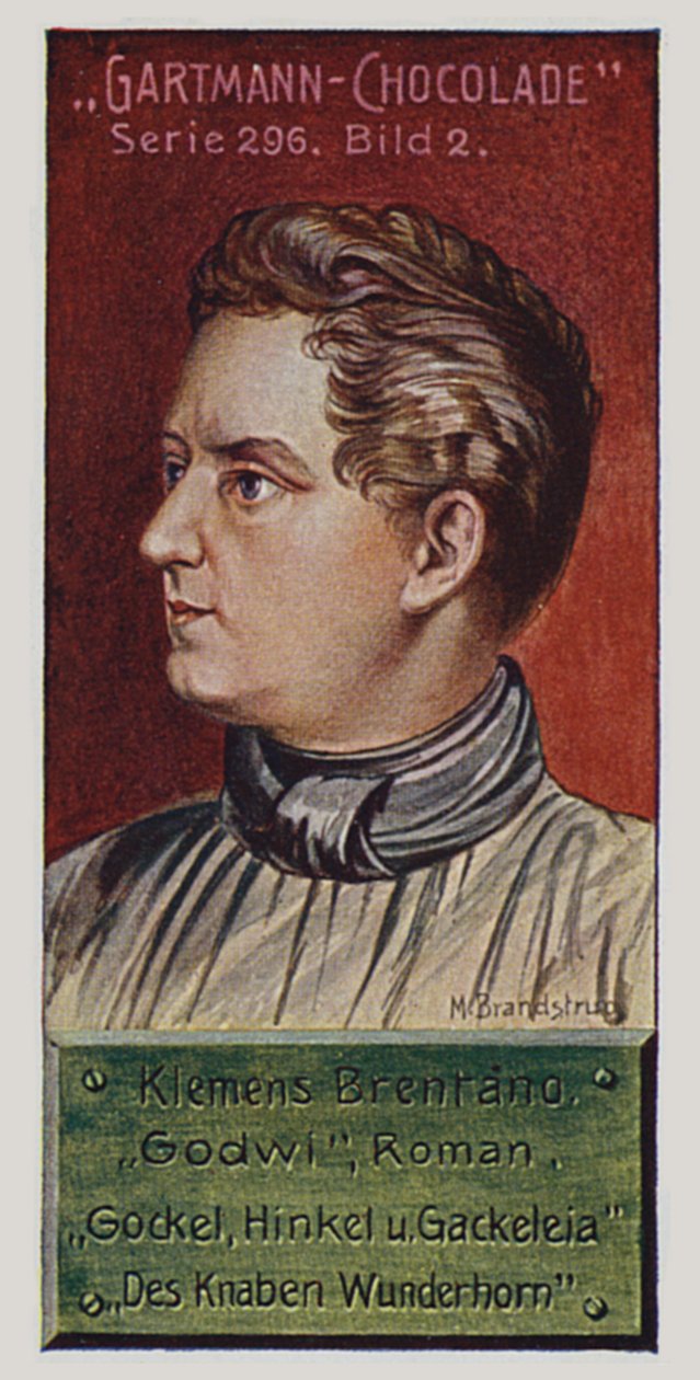 Tyske romantikere: Klemens Brentano (farvelitografi) af German School