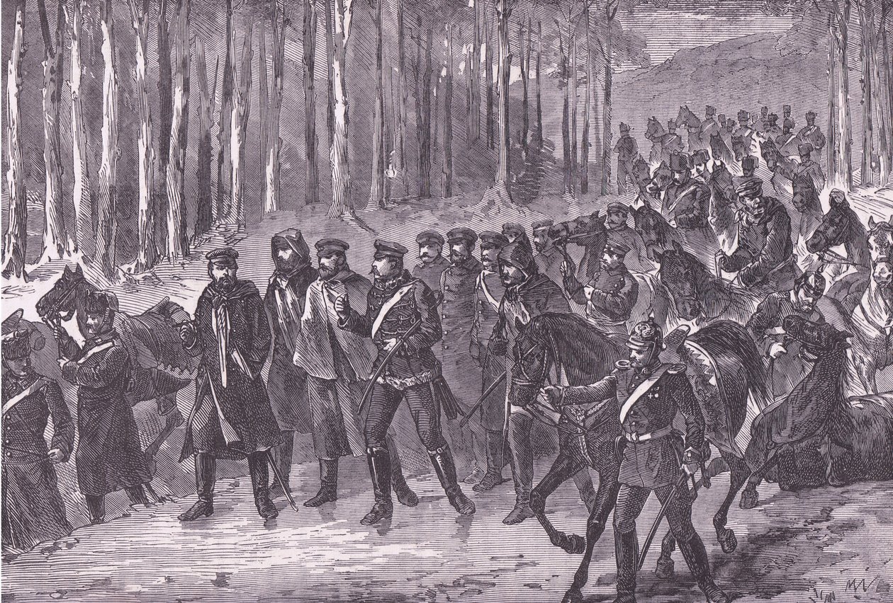 Tysk kavaleri på vej til Paris, Cassells historie om krigen mellem Frankrig og Tyskland udgivet af Cassell and Company Limited, ca. 1890 (litho) af German School