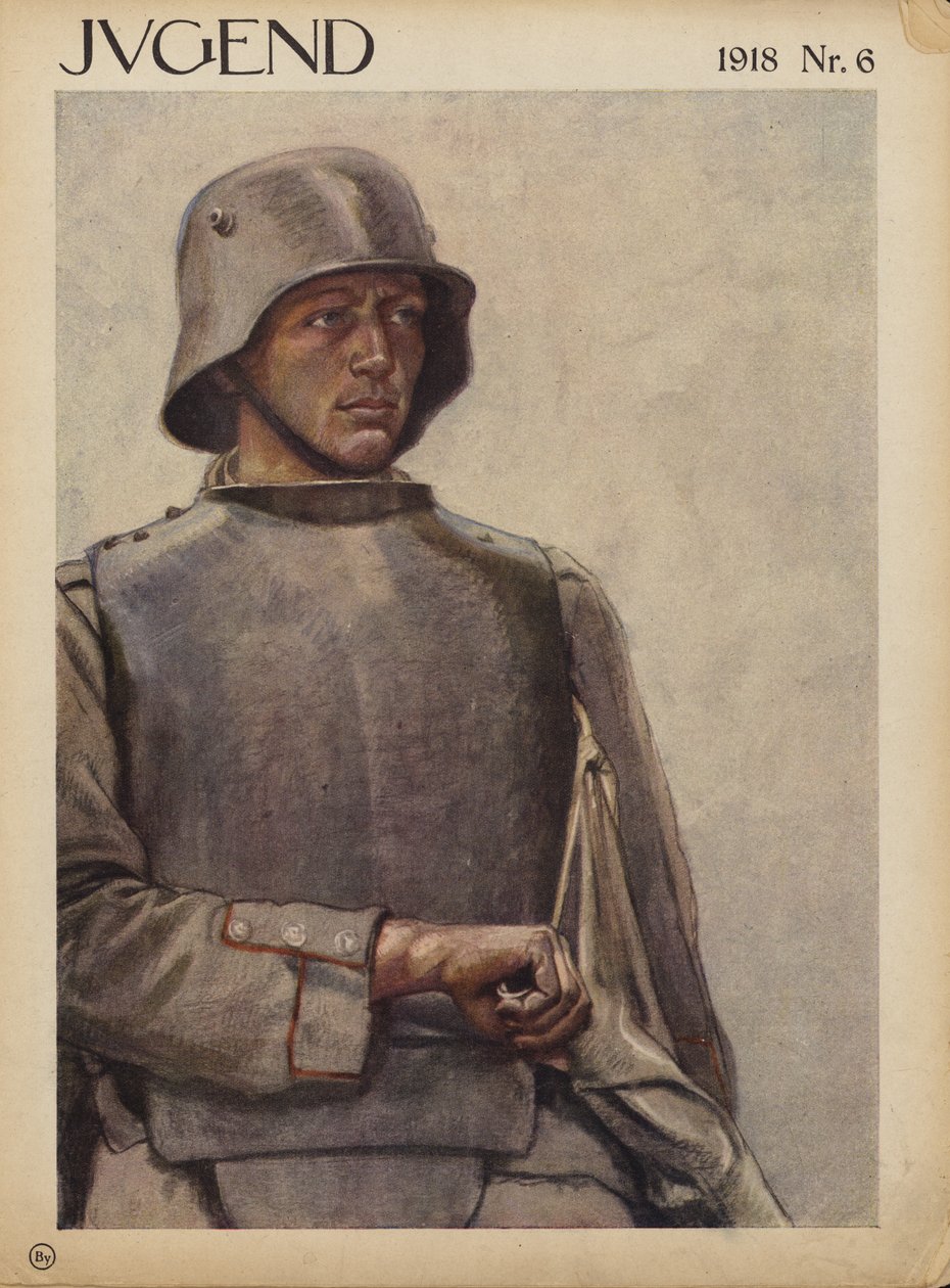 Tysk soldat, Første Verdenskrig (farvelitografi) af German School