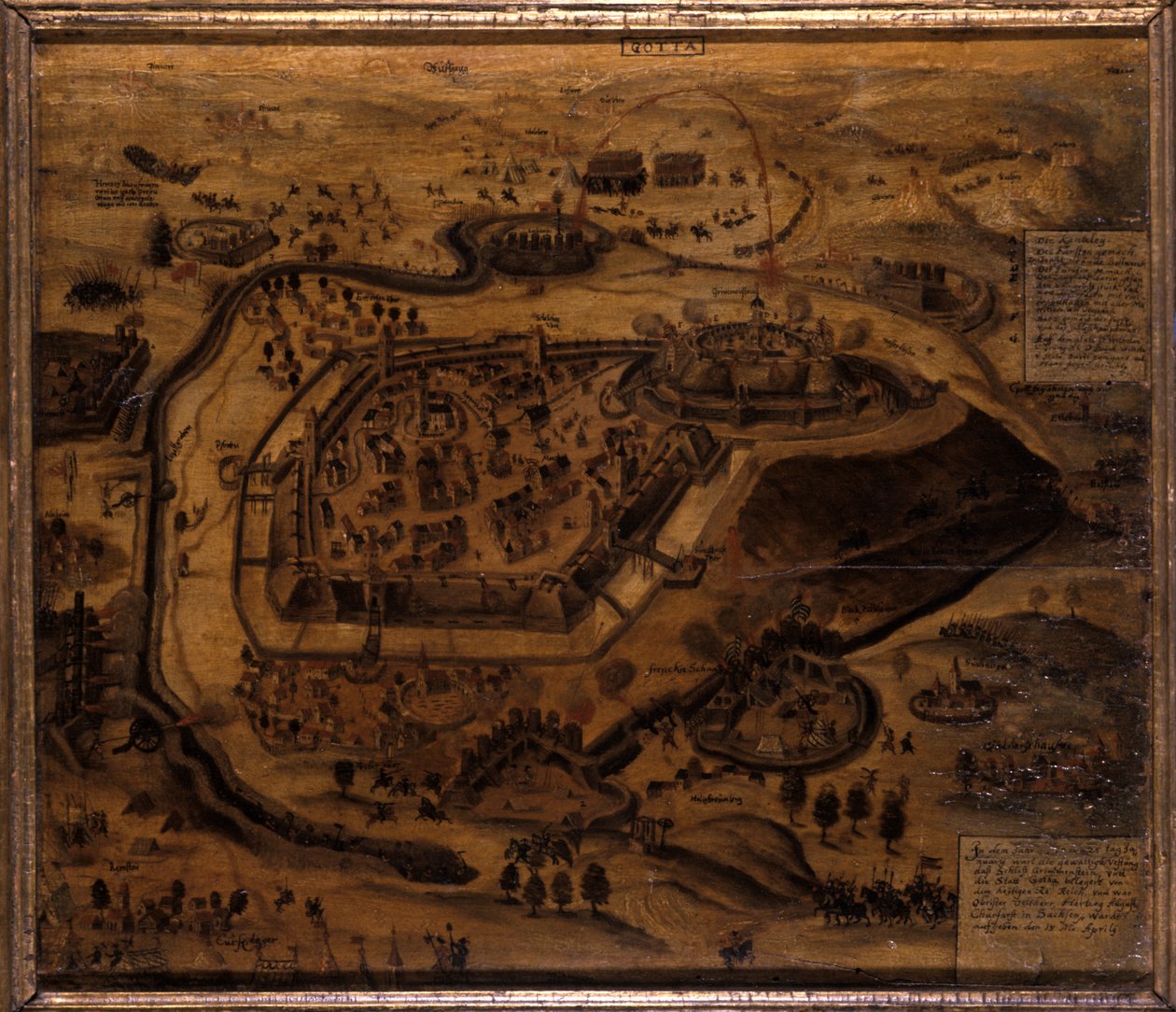 Gotha under belejringen af Grimmenstein, 1567 af German School