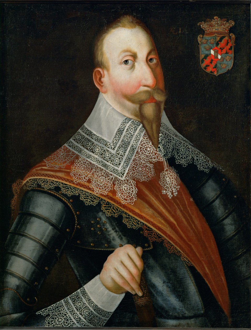 Gustav Adolph, konge af Sverige ... (maleri på lærred) af German School