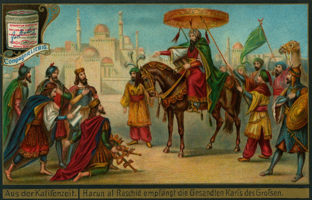 Harun al-Rashid modtager en delegation fra Karl den Store, 