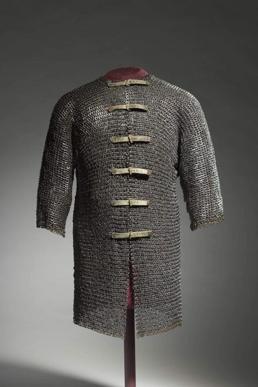 Hauberk, ca. 1400-1450 (stål og messing ringe, nittet med moderne spænder og stropper) af German School