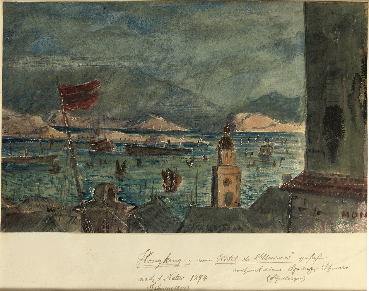 Hong Kong fra Hotel de l"Univers: April i Asien, 1874 af German School