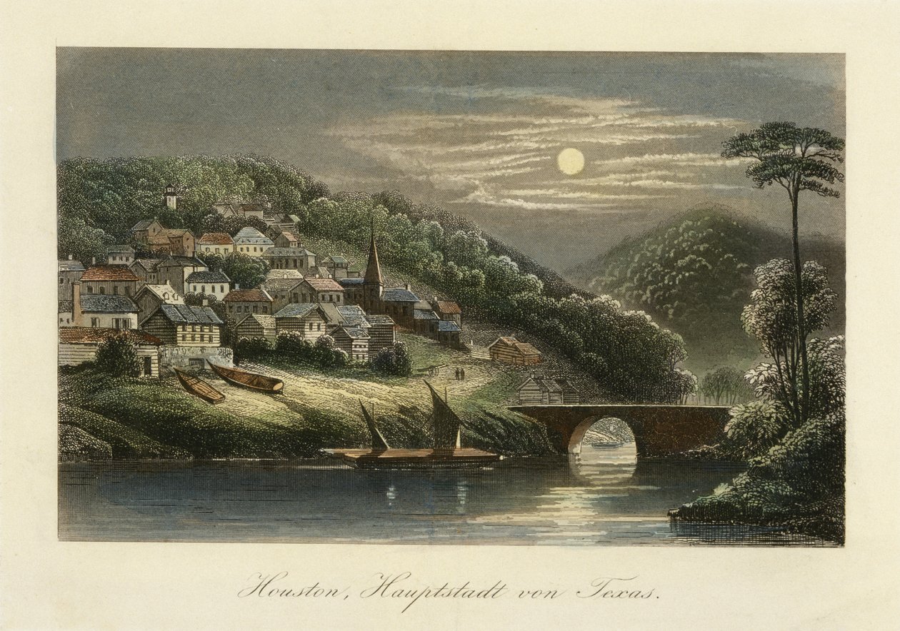 Houston, hovedstad i Texas, ca. 1845-c. 1850 af German School