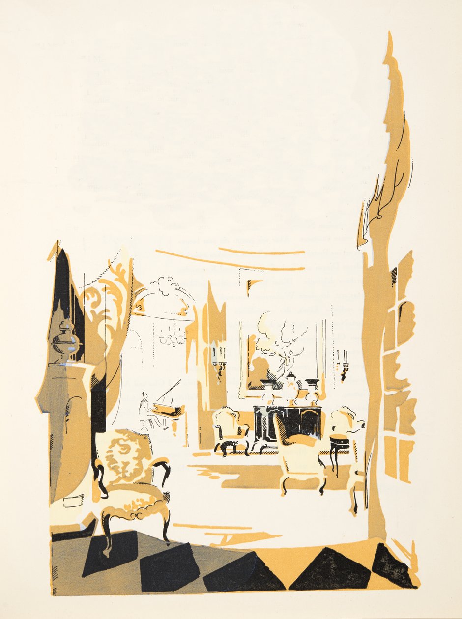 Illustration fra Styl, pub.1922 (pochoir print) af German School