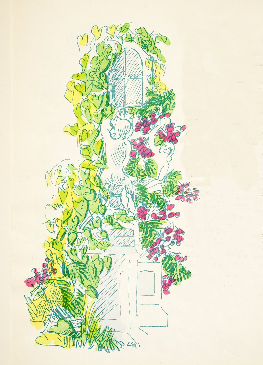 Illustration fra Styl, pub.1922 (pochoir print) af German School