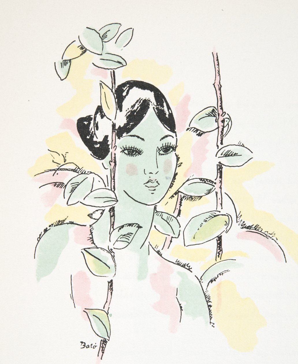 Illustration fra Styl, pub.1922 (pochoir print) af German School