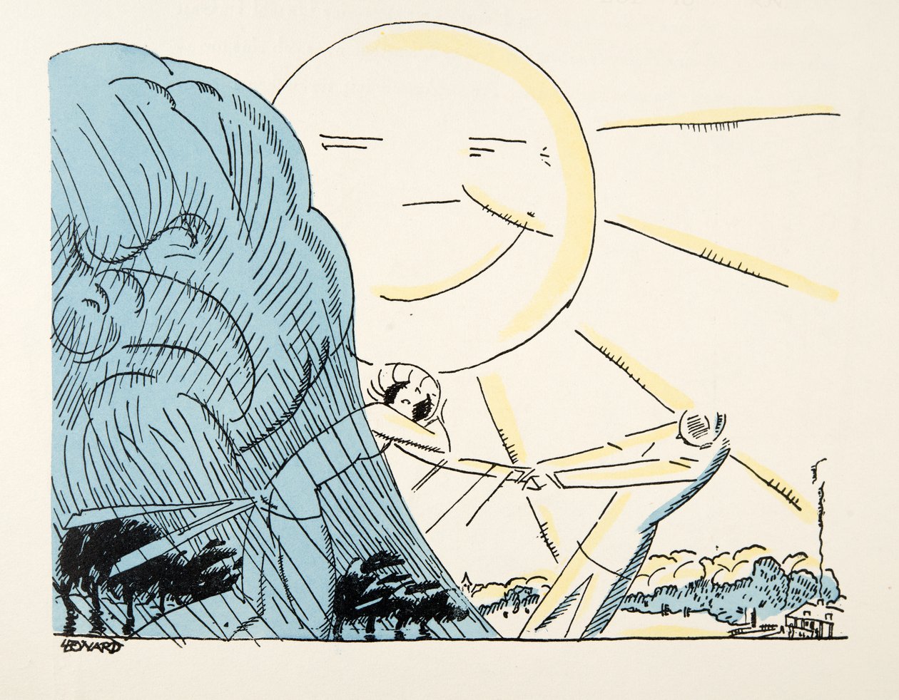 Illustration fra Styl, pub.1922 (pochoir print) af German School