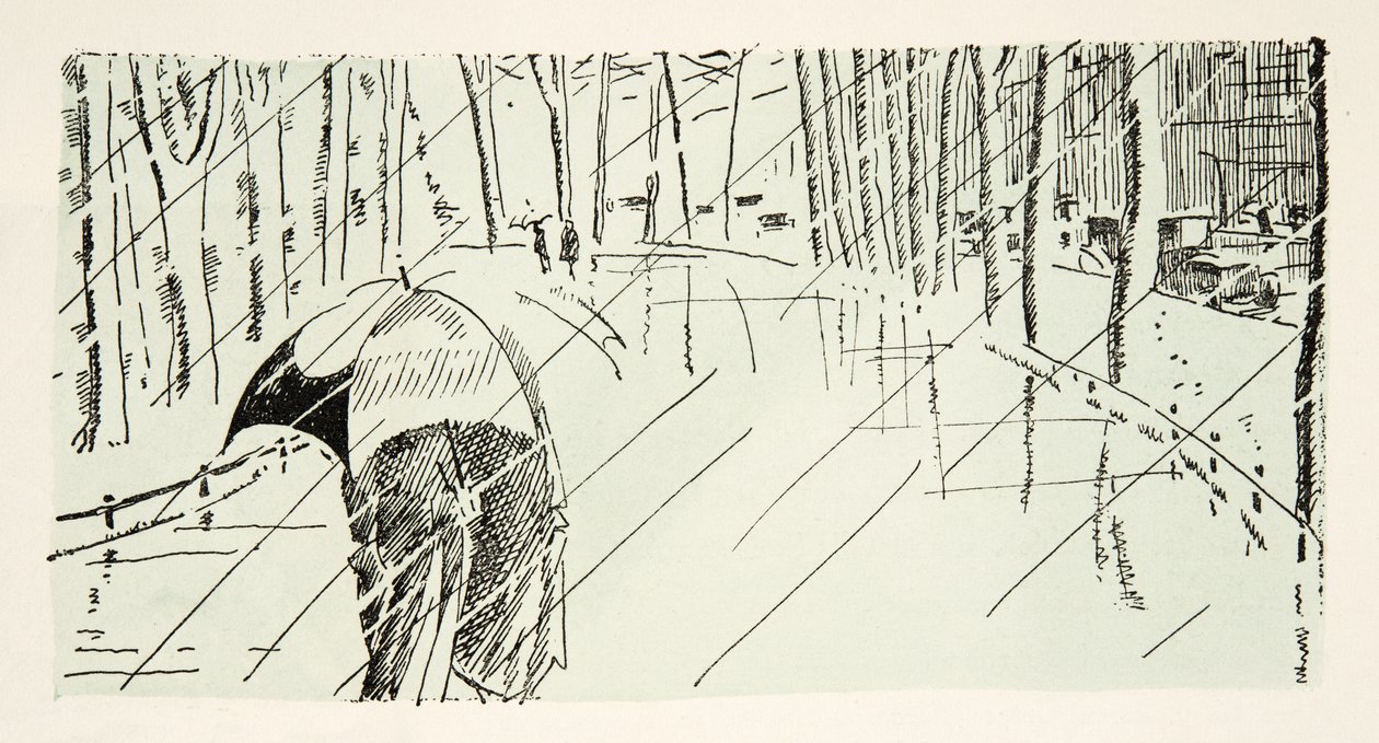 Illustration fra Styl, pub.1922 (pochoir print) af German School