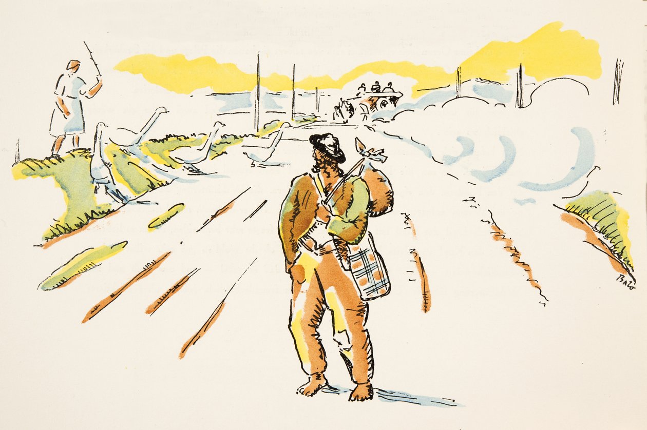 Illustration fra Styl, pub.1922 (pochoir print) af German School