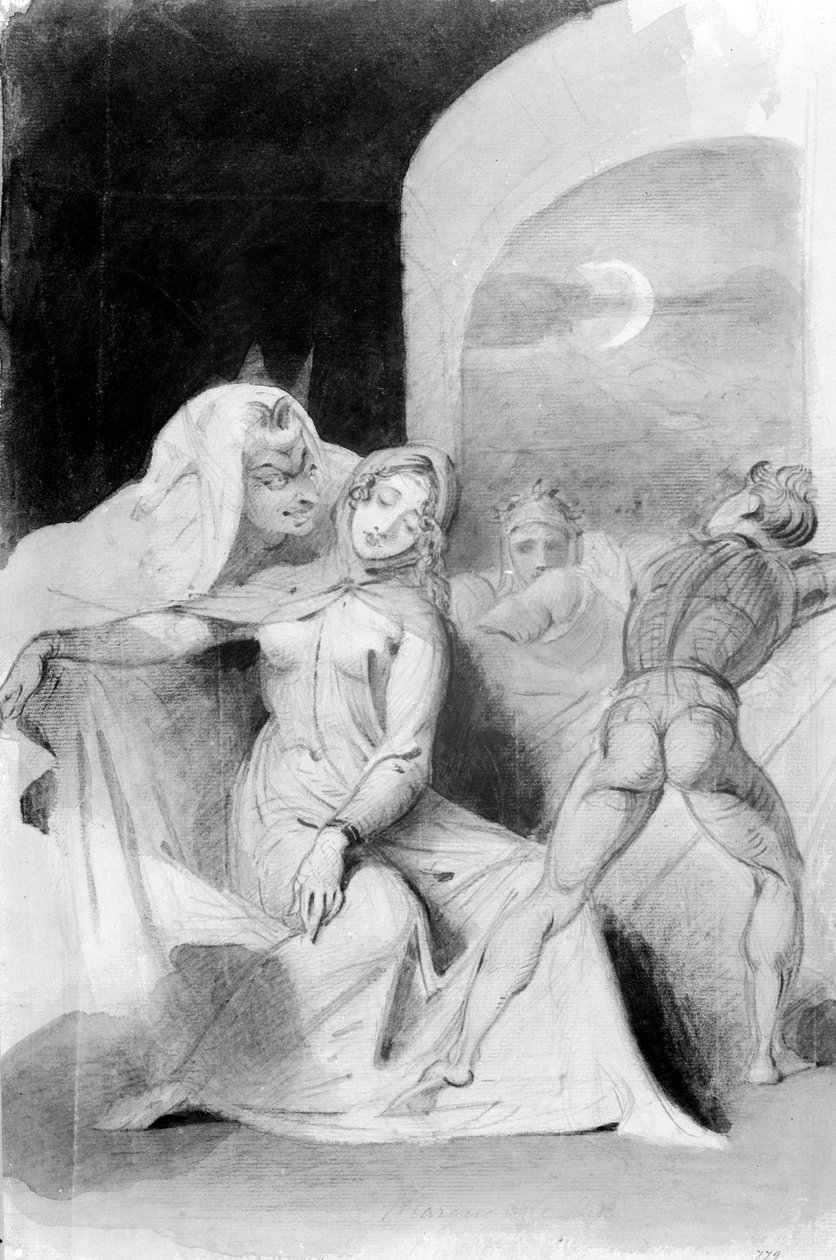 Illustration fra Faust, 1800-tallet af German School