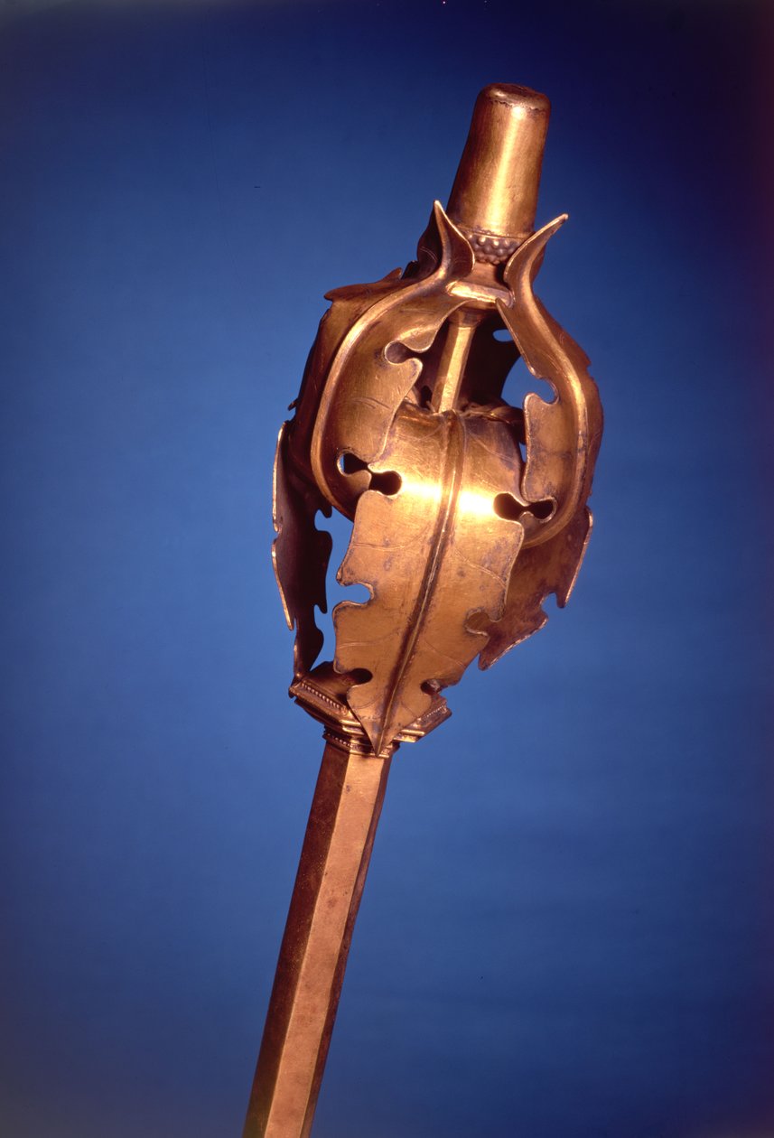 Det Hellige Romerske Riges kejserlige scepter, vesttysk, begyndelsen af det 14. århundrede (forgyldt sølv) af German School