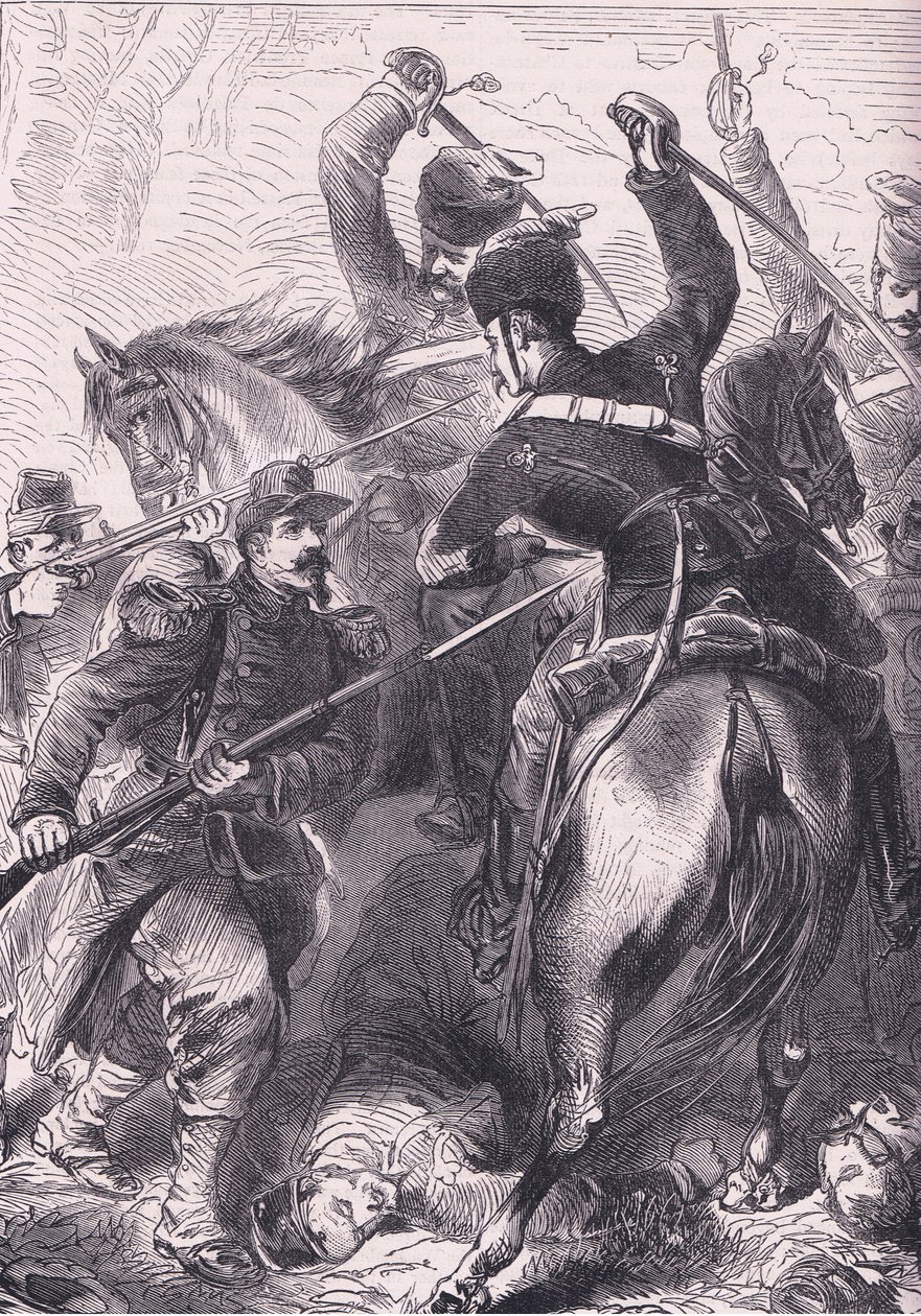 I slaget ved Dreux, Cassells historie om krigen mellem Frankrig og Tyskland udgivet af Cassell and Company Limited, ca. 1890 (litho) af German School