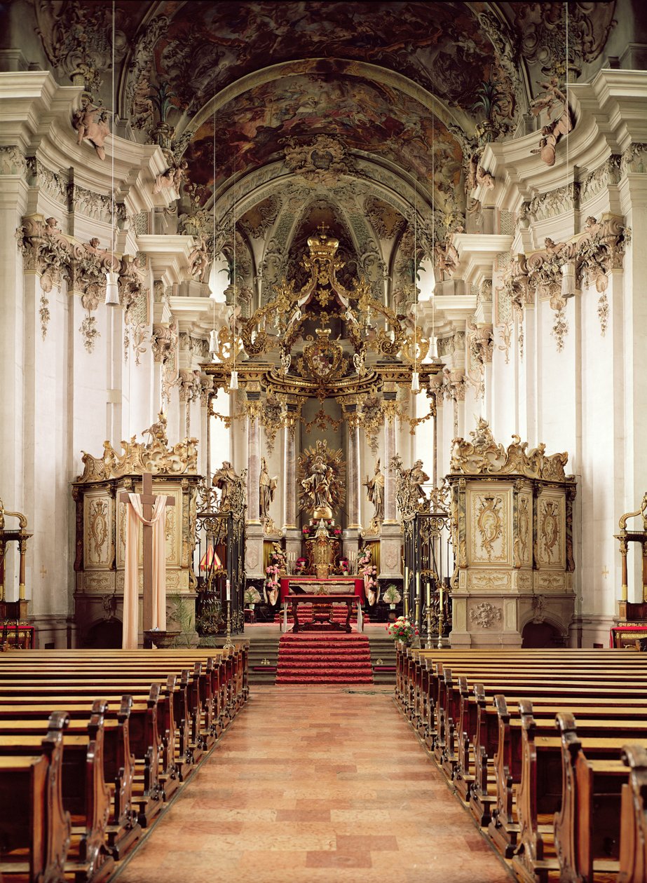 Interiør, designet af Balthasar Neumann (1687-1753) 1734-54 af German School