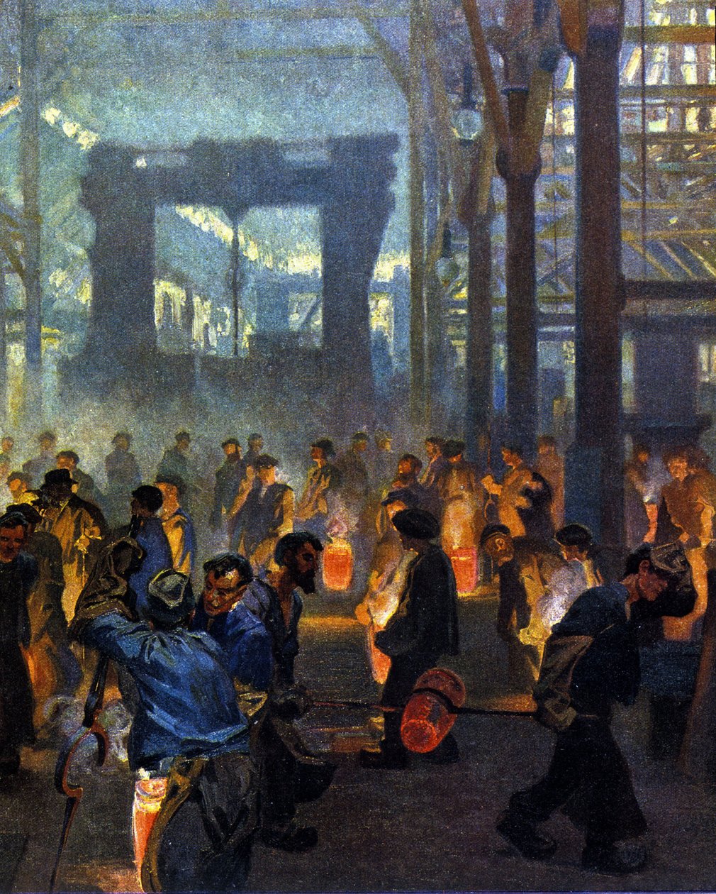 Interiør af metalfabrik i 1908. Ifølge Jugend af German School