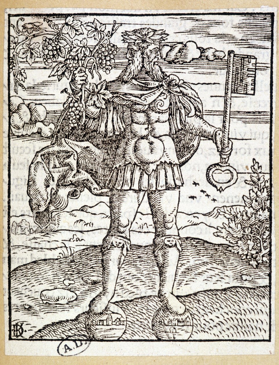 Janus (med en nøgle i den ene hånd og en vingren i den anden) - Tyskland af German School