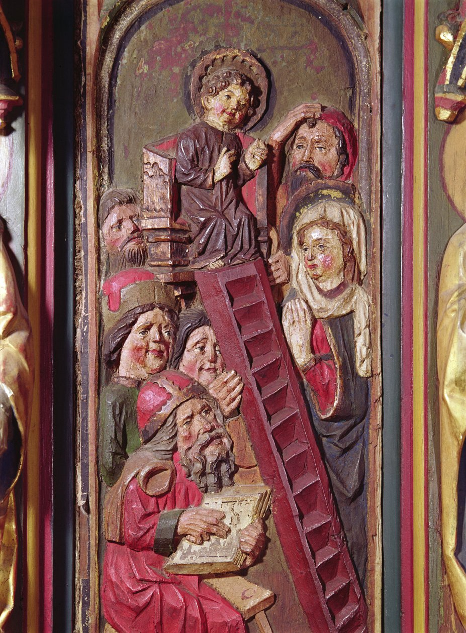 Jesus blandt lægerne (træ) af German School