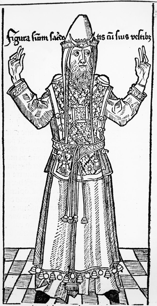 Jødisk ypperstepræst, fra Liber Chronicarum af Hartmann Schedel, udgivet i Nürnberg, 1493 af German School