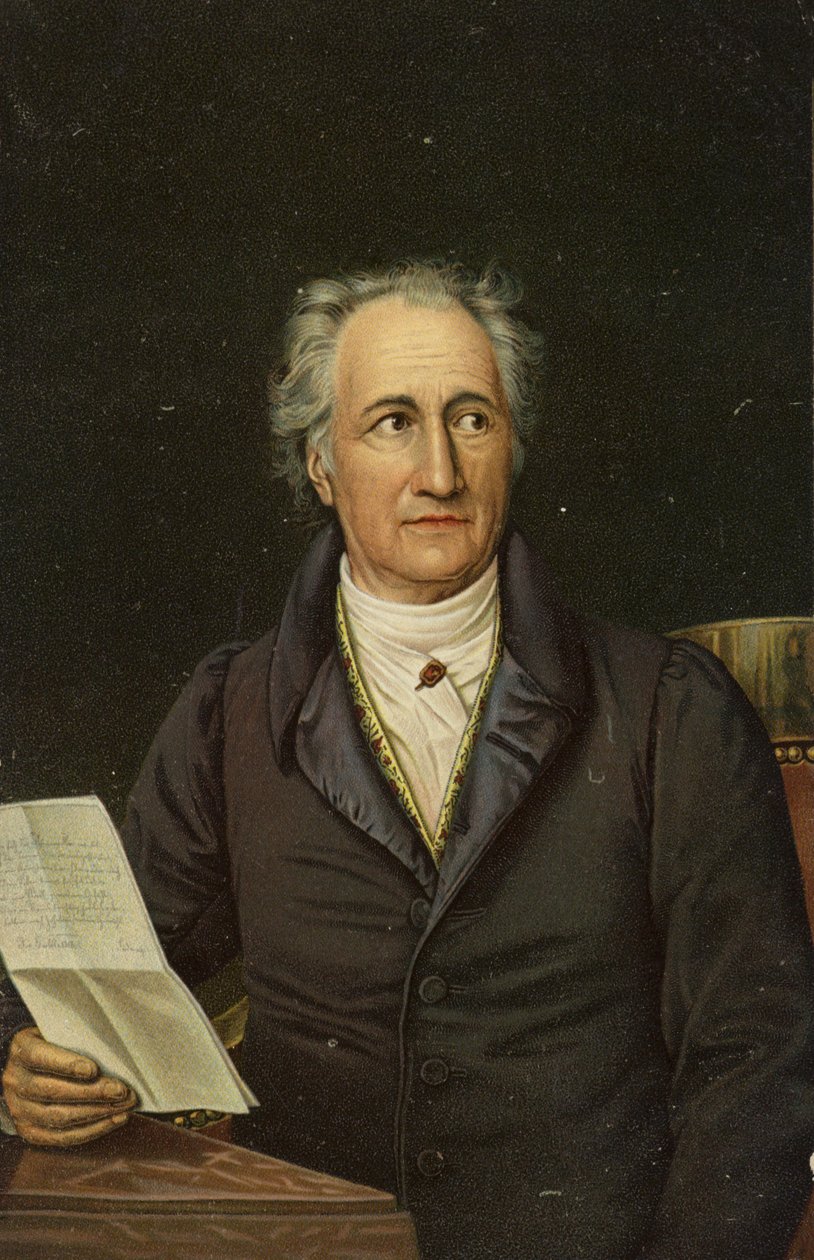 Johann Wolfgang von Goethe (1749-1832), tysk digter, romanforfatter og skuespilforfatter (chromolitho) af German School