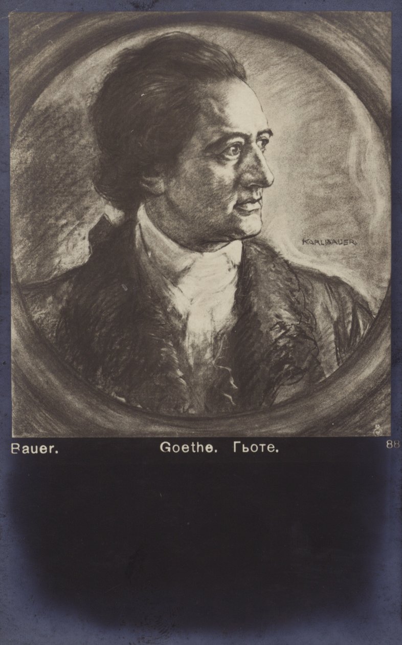Johann Wolfgang von Goethe (1749-1832), tysk digter, romanforfatter og skuespilforfatter (litografi) af German School