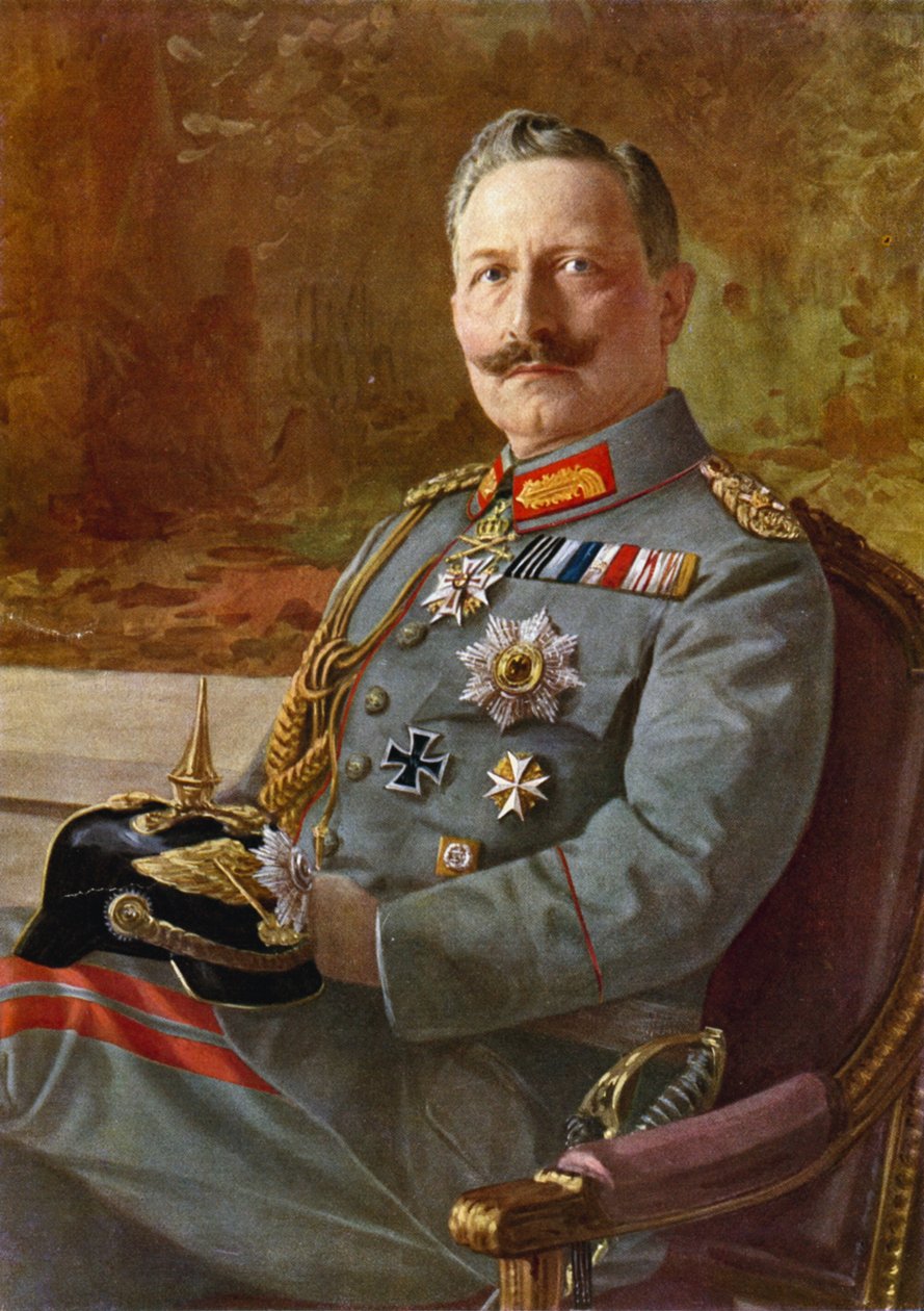 Kejser Wilhelm II (farvelitografi) af German School