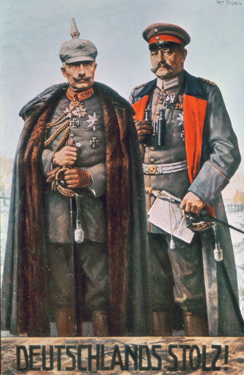Kejser Wilhelm II og feltmarskal Hindenburg af German School