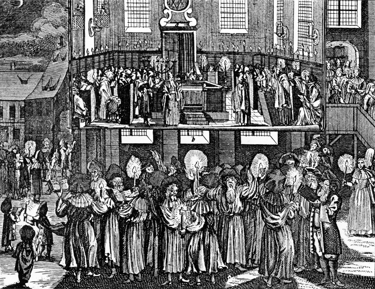 Kiddush Levana af Georg Puschner fra Kirchners jødiske ceremoni, 1726 af German School