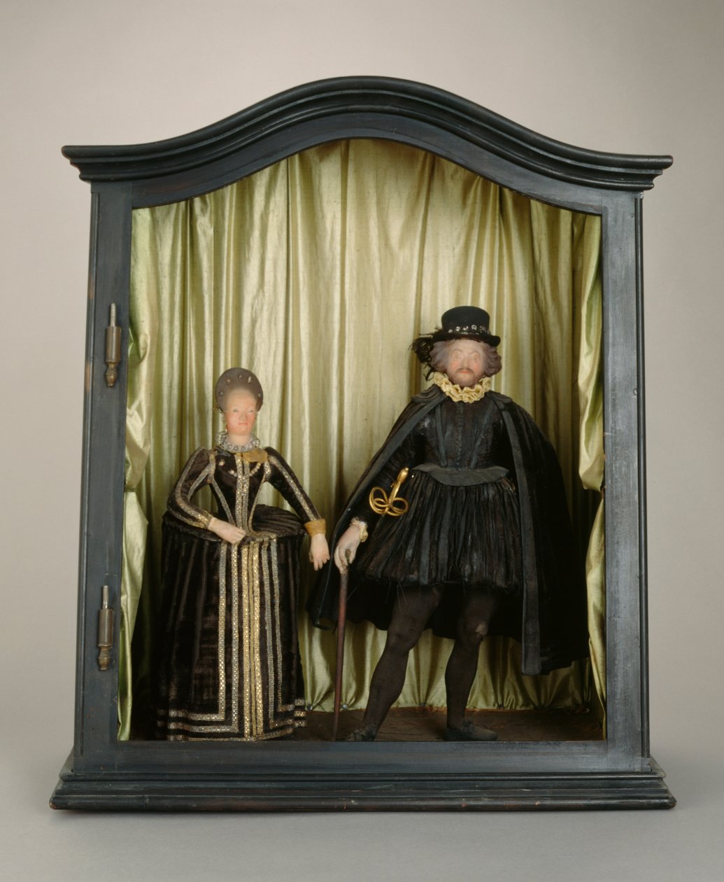 Landgrave Moritz af Hessen og Juliana af Nassau-Siegen, 1600-25 (voks, silke, uld, glas og træ) af German School