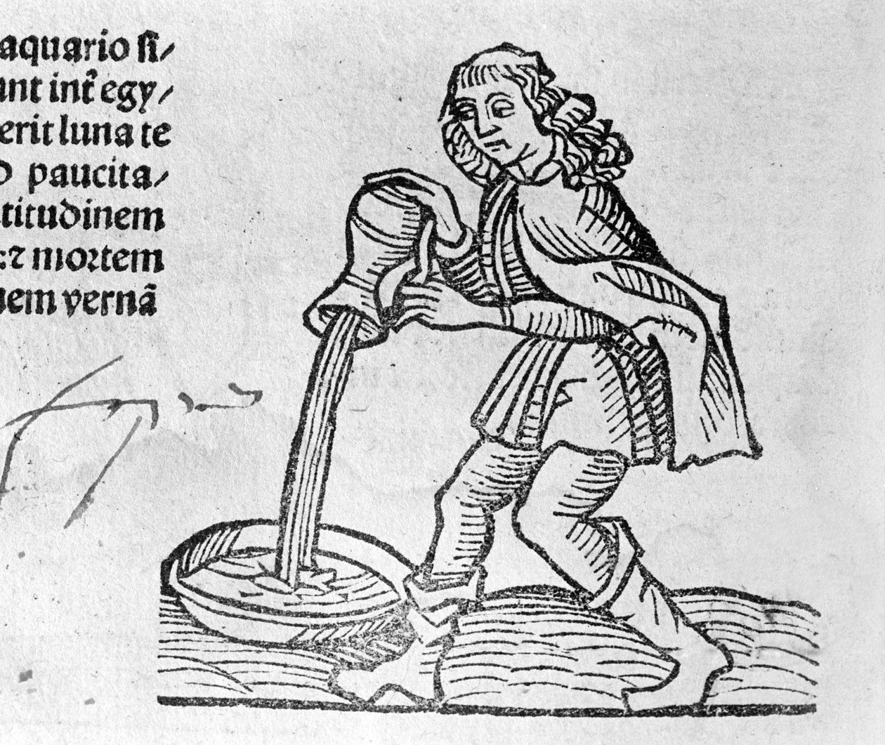 Le Aquarius - i Afhandling af Johannes Angeli De Magnisconnectionibue annorum revolutionis et eum pefectionis. Augsburg, Erhard Ratdolt af German School