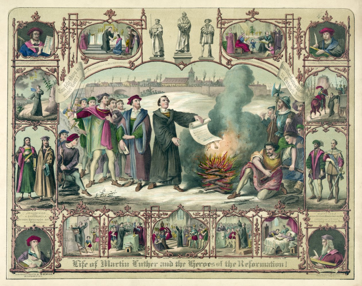 Life of Martin Luther og Heroes of the Reformation!, pub. 1874. af German School
