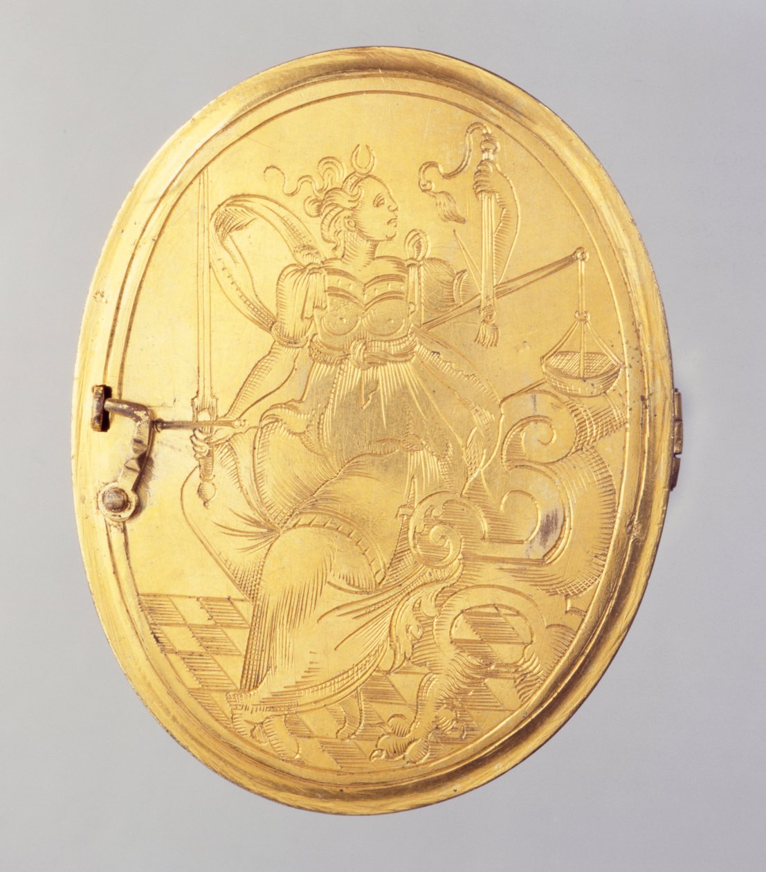 Medaljon indeholdende voks miniatureportræt af Landgrave Wilhelm IV (forgyldt sølv) (se også 312102 og 312134) af German School