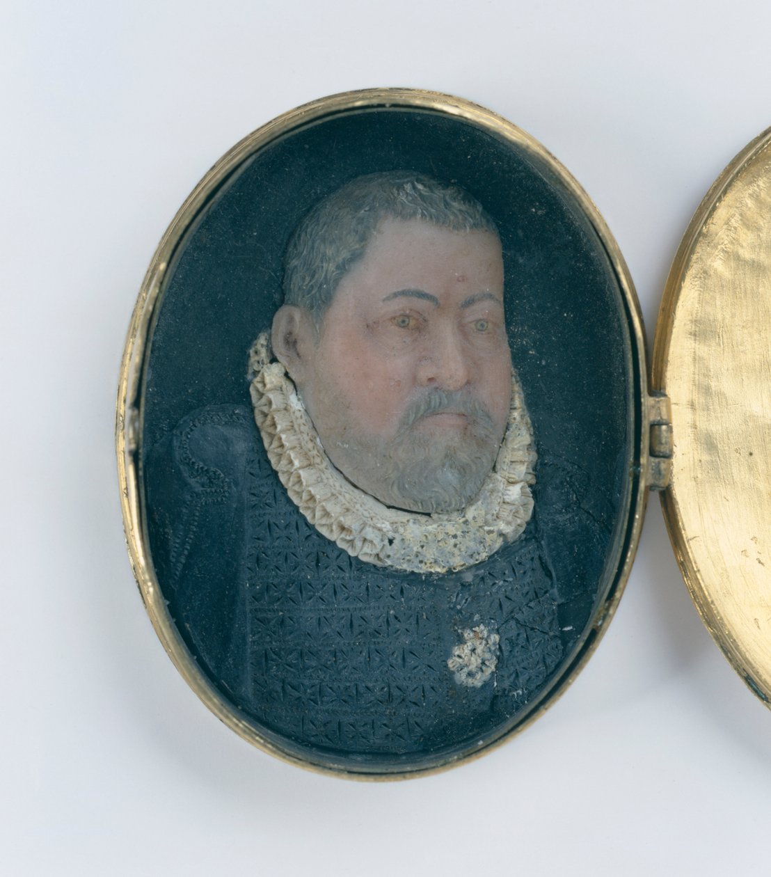 Medaljon indeholdende voks miniatureportræt af Landgrave Wilhelm IV (forgyldt sølv og voks) (detalje af 312102 og 312135) af German School