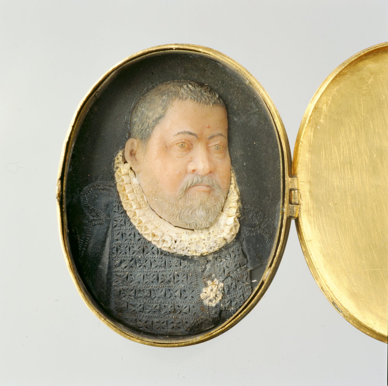 Medaljon indeholdende voks miniatureportræt af Landgrave Wilhelm IV (voks og forgyldt sølv) (se også 312134 og 312135) af German School