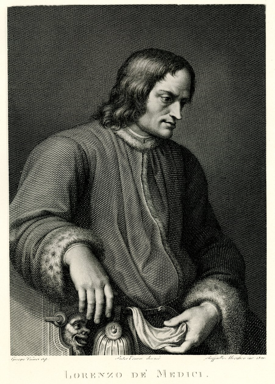 Lorenzo de Medici, 1884-90 (fototype) af German School