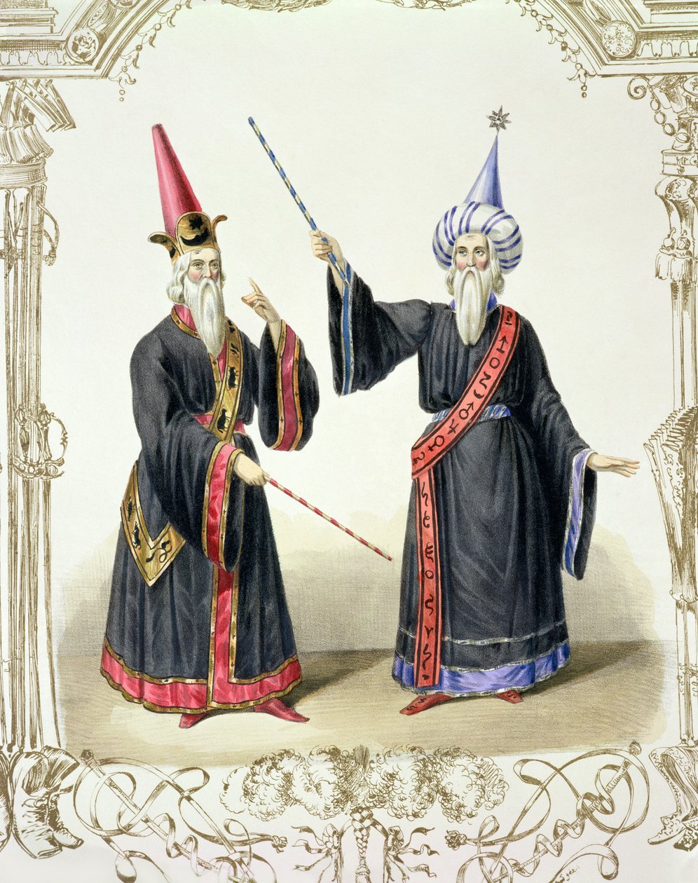 Tryllekunstnere ved karnevallet i Berlin, 1836 af German School
